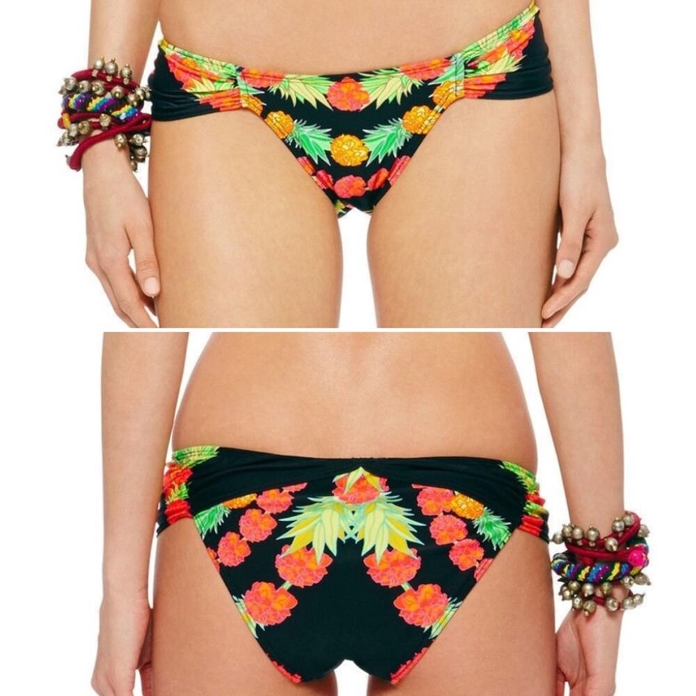Mara Hoffman bikini bottoms women's size medium in tropical garland black multi